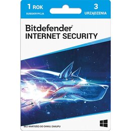 Antywirus BITDEFENDER Internet Security 3 URZĄDZENIA 1 ROK Kod aktywacyjny 